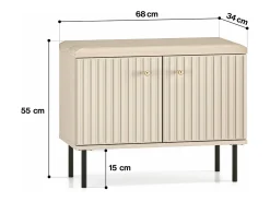 Mueble zapatero con lamas 68 cm - beige - CALETTO