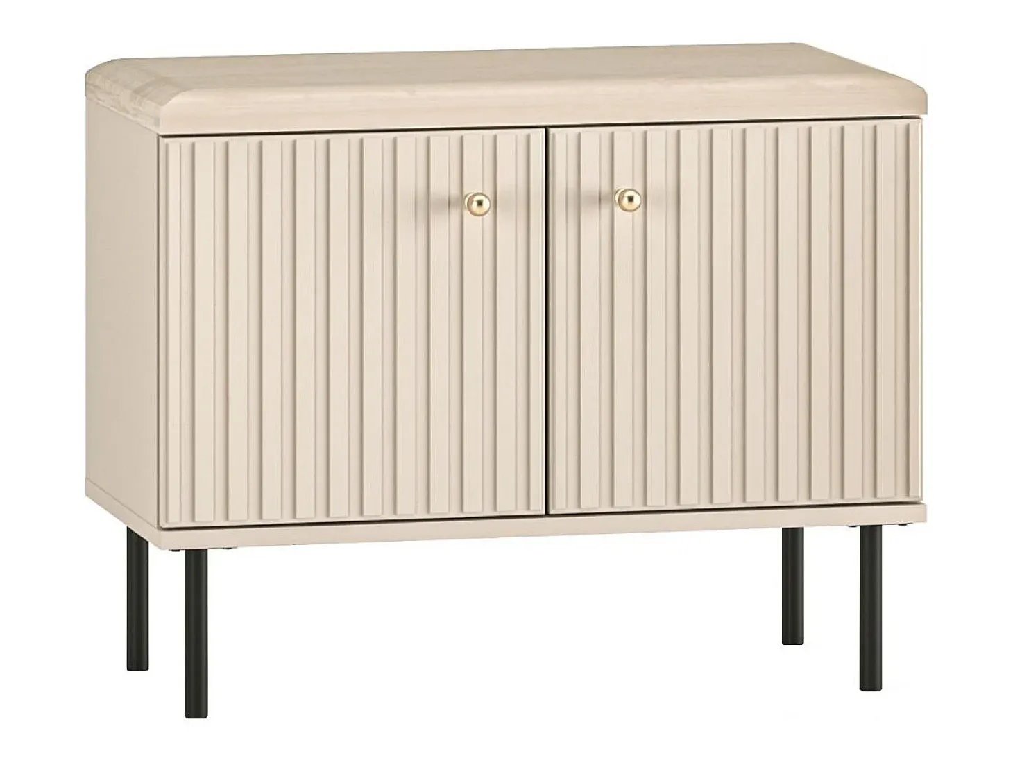 Mueble zapatero con lamas 68 cm - beige - CALETTO