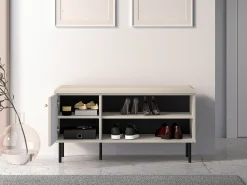 Mueble zapatero con lamas 102 cm - beige - CALETTO