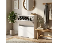 Mueble zapatero de 2 puertas abatibles - L75 cm