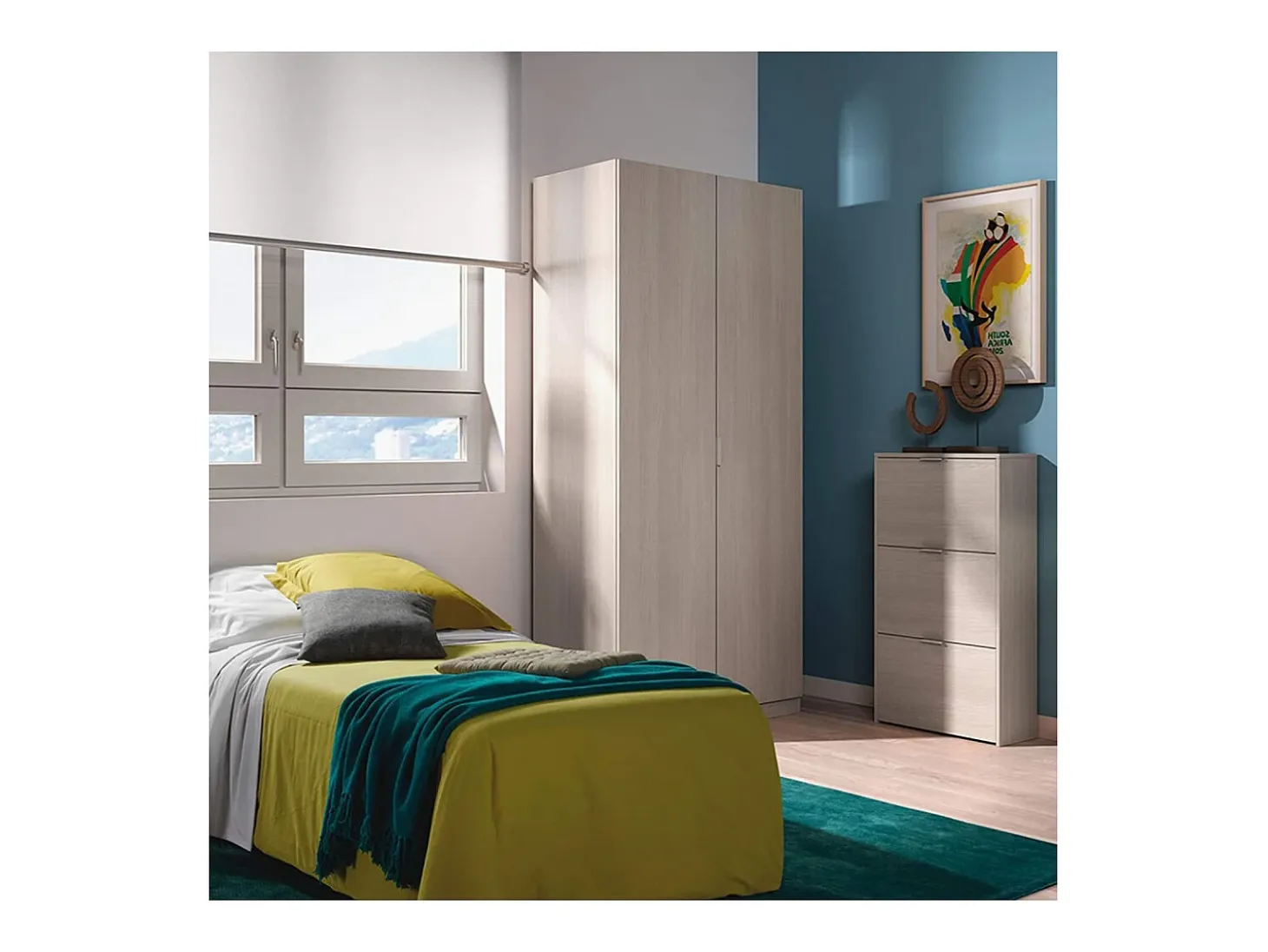 Mueble zapatero de 3 puertas abatibles - L60 cm