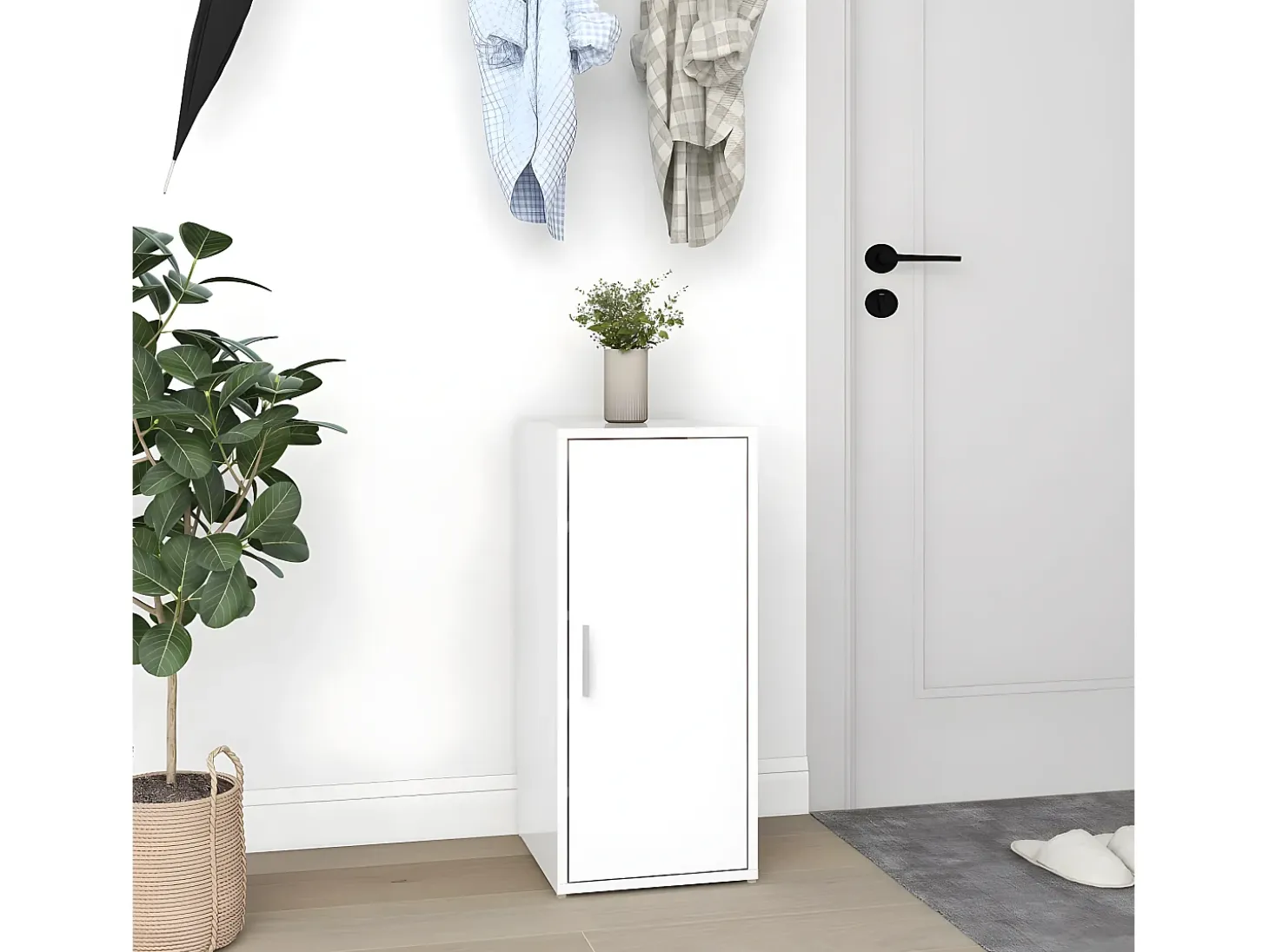 Mueble zapatero de aglomerado blanco 32x35x70 cm ES312304