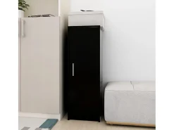 Mueble zapatero de aglomerado negro 32x35x92 cm ES773534