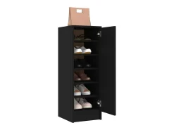 Mueble zapatero de aglomerado negro 32x35x92 cm ES773534