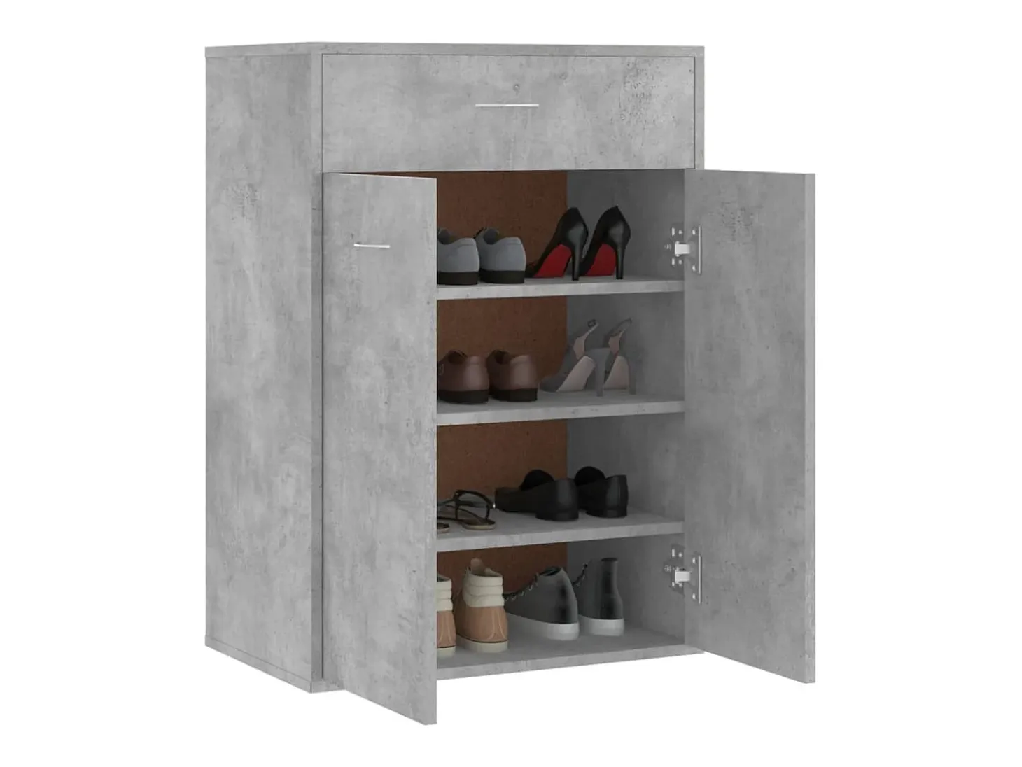 Mueble zapatero de contrachapada gris hormigón 60x35x84 cm ES519077