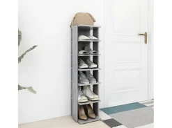 Mueble zapatero de ingeniería gris hormigón 27,5x27x102 cm ES736268