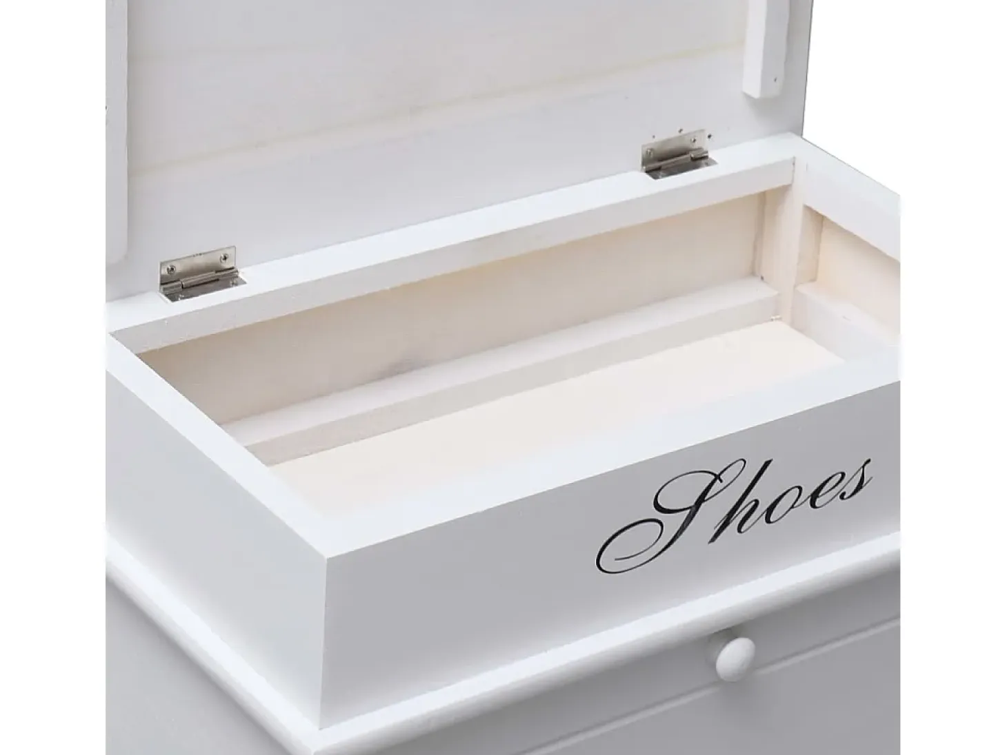 Mueble zapatero de madera de Paulownia blanco 50x28x58 cm ES821693