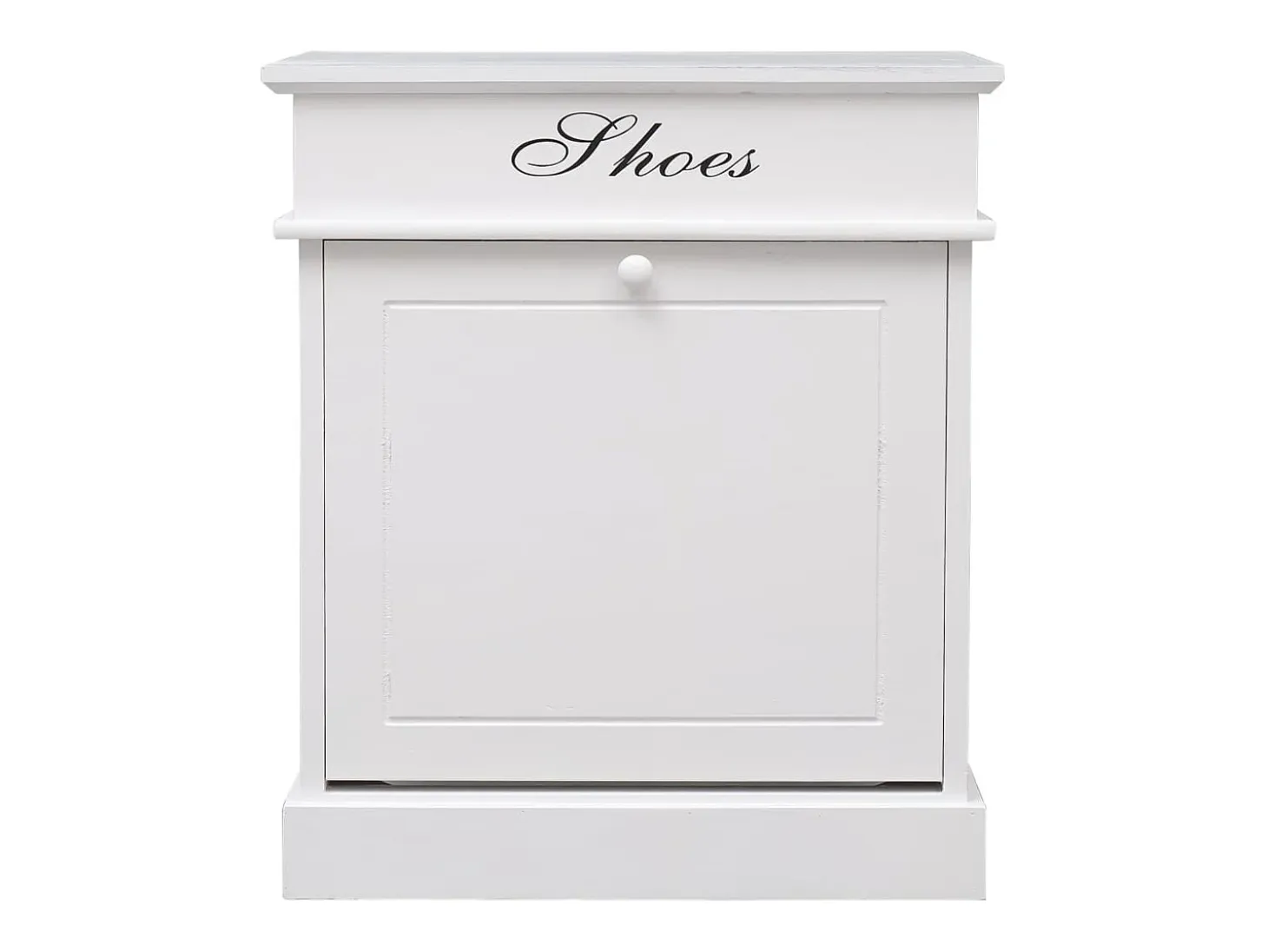 Mueble zapatero de madera de Paulownia blanco 50x28x58 cm ES821693