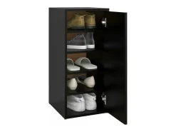 Mueble zapatero de madera contrachapada negro 32x35x70 cm ES654437