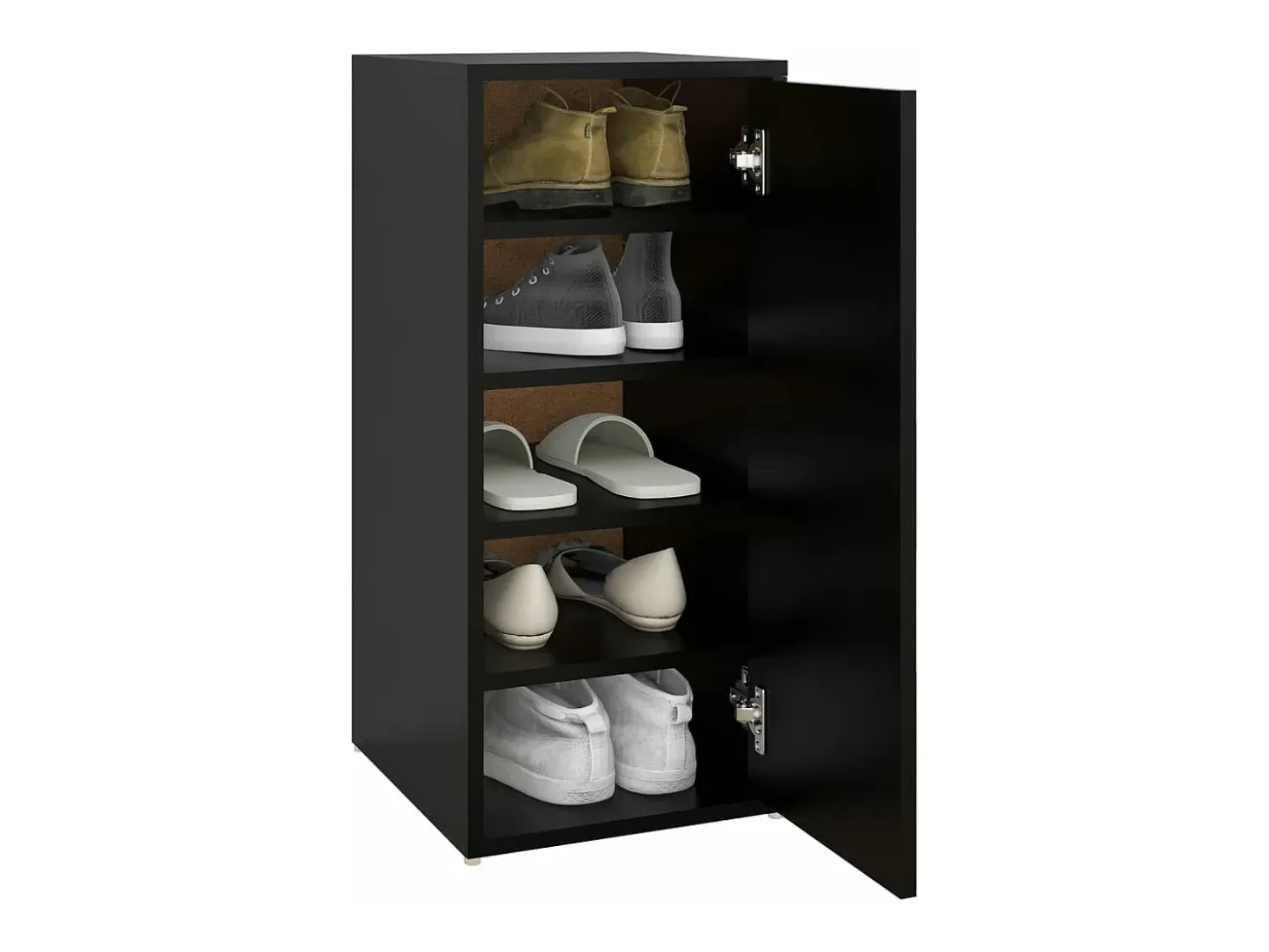 Mueble zapatero de madera contrachapada negro 32x35x70 cm ES654437