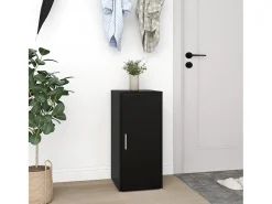 Mueble zapatero de madera contrachapada negro 32x35x70 cm ES654437