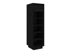 Mueble zapatero de madera maciza de pino negro 30x34x105 cm ES556892