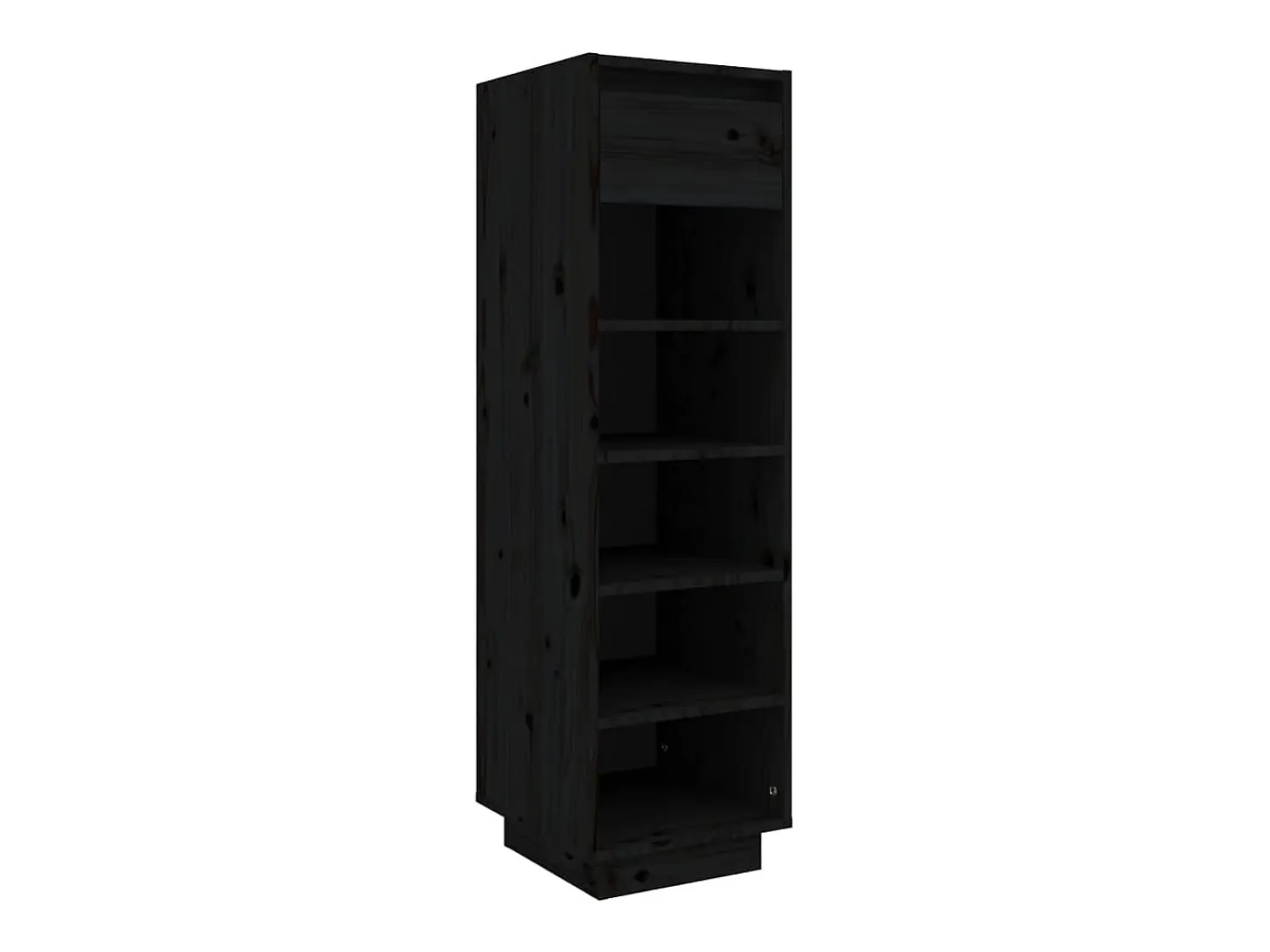 Mueble zapatero de madera maciza de pino negro 30x34x105 cm ES556892