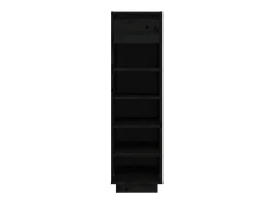 Mueble zapatero de madera maciza de pino negro 30x34x105 cm ES556892