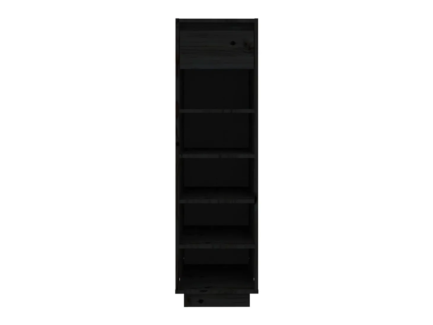 Mueble zapatero de madera maciza de pino negro 30x34x105 cm ES556892