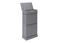 Mueble zapatero de madera de Paulownia gris 50x28x98 cm ES292938