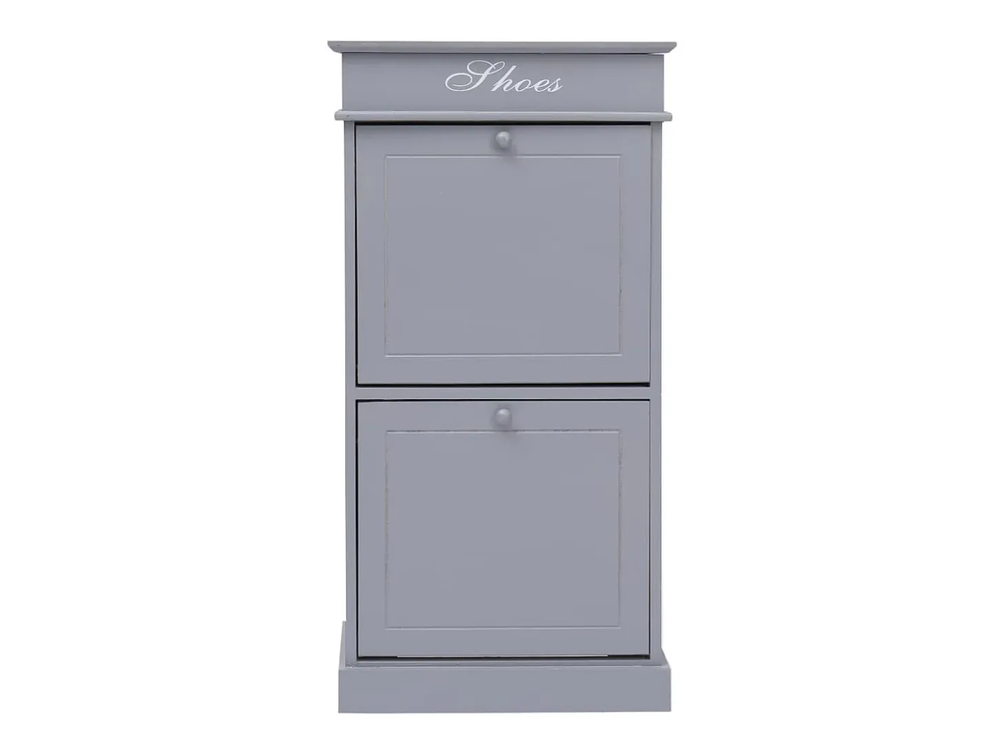 Mueble zapatero de madera de Paulownia gris 50x28x98 cm ES292938