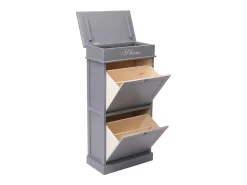 Mueble zapatero de madera de Paulownia gris 50x28x98 cm ES292938