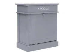 Mueble zapatero de madera de Paulownia gris 50x28x58 cm ES312168