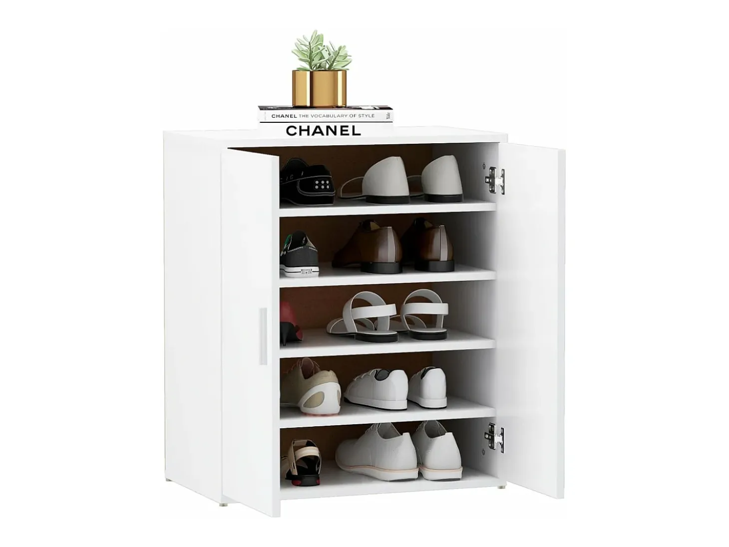 Mueble zapatero de madera de ingeniería blanco 60x35x70 cm ES711665