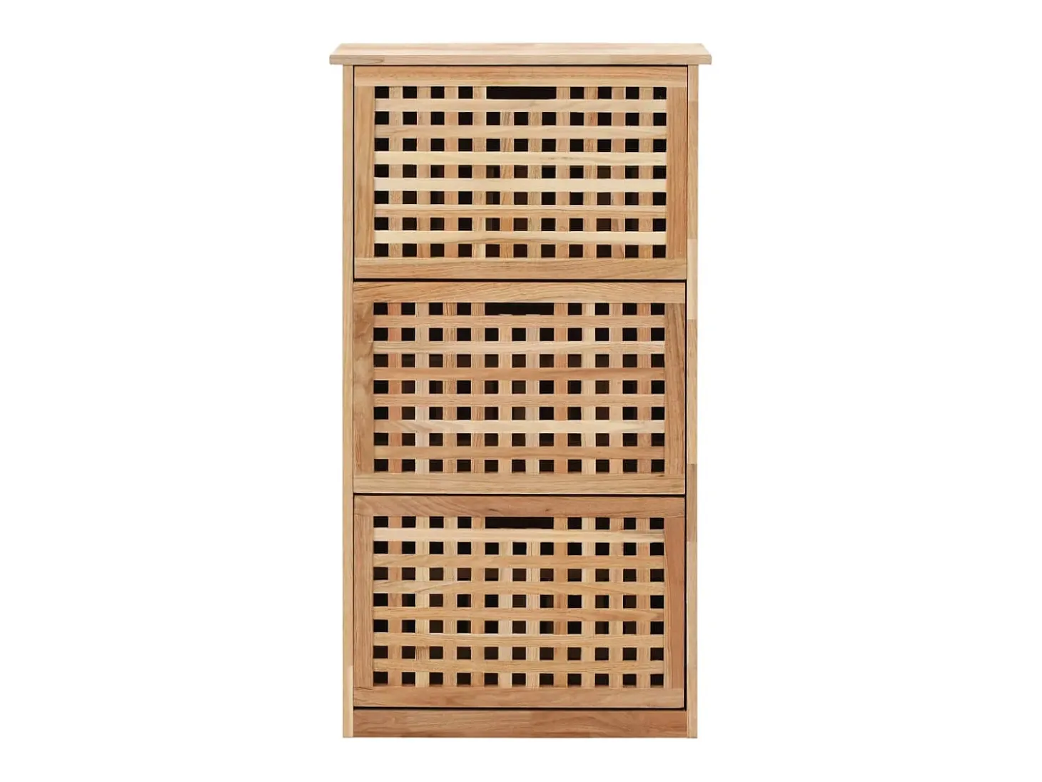 Mueble zapatero de madera maciza de nogal 55x20x104 cm ES740823
