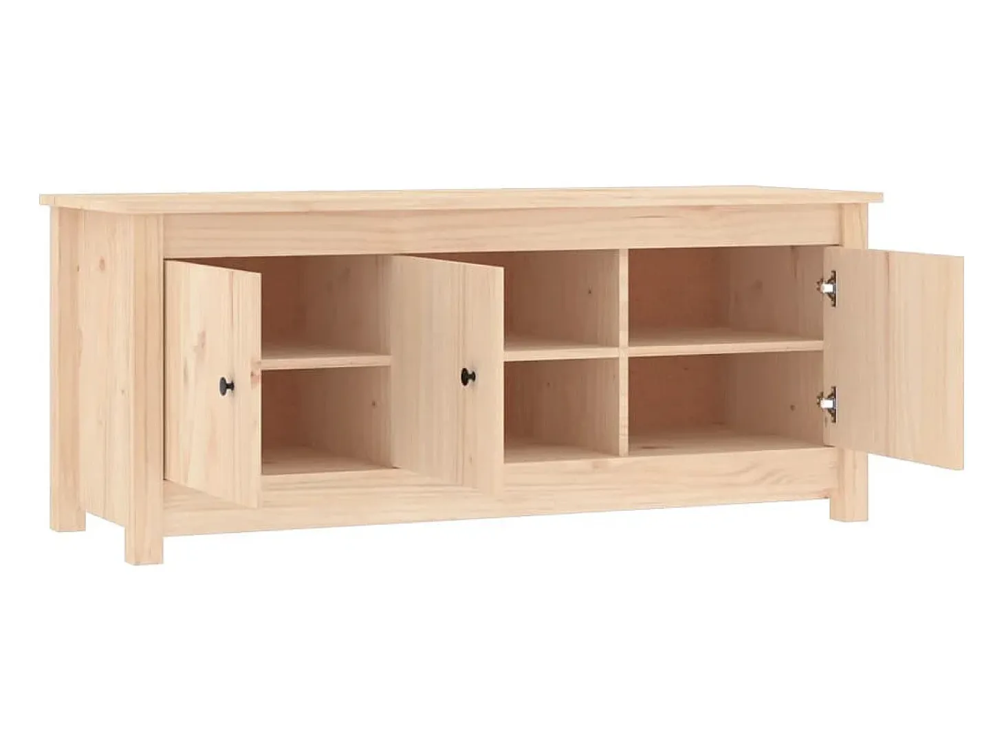 Mueble zapatero de madera maciza de pino 110x38x45,5 cm ES552309