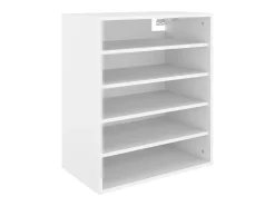 Mueble zapatero de madera contrachapada blanco 60x35x70 cm ES608816