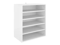 Mueble zapatero de madera contrachapada blanco 60x35x70 cm ES608816