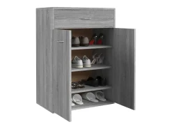 Mueble zapatero de madera contrachapada gris Sonoma 60x35x84 cm ES704563