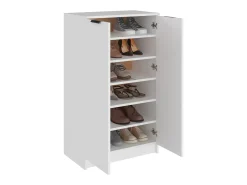 Mueble zapatero de madera contrachapada blanco 59x35x100 cm ES248459