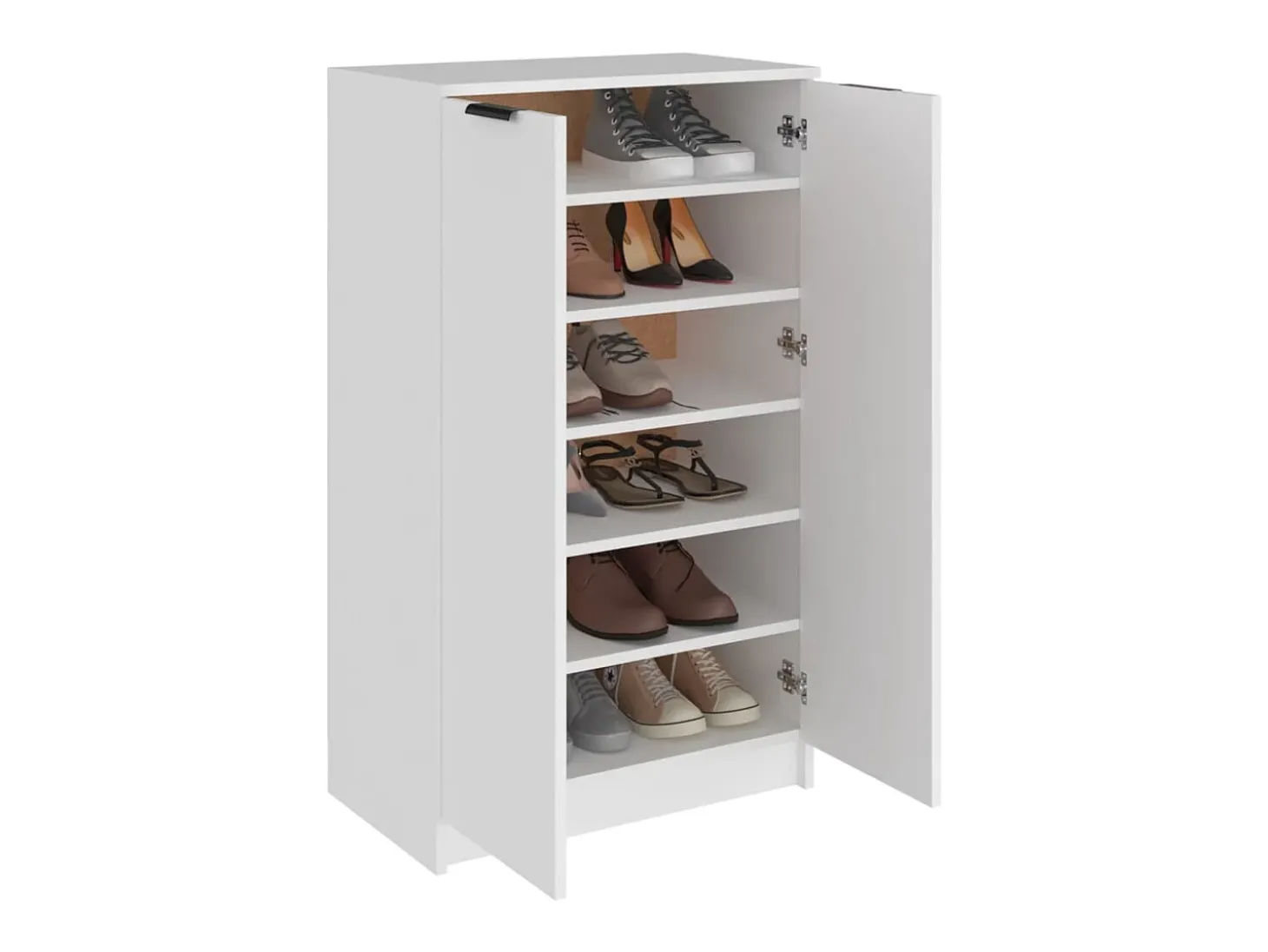 Mueble zapatero de madera contrachapada blanco 59x35x100 cm ES248459