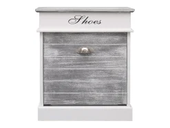 Mueble zapatero de madera de Paulownia gris 50x28x58 cm ES827045