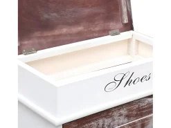 Mueble zapatero de madera de Paulownia marrón 50x28x98 cm ES565210