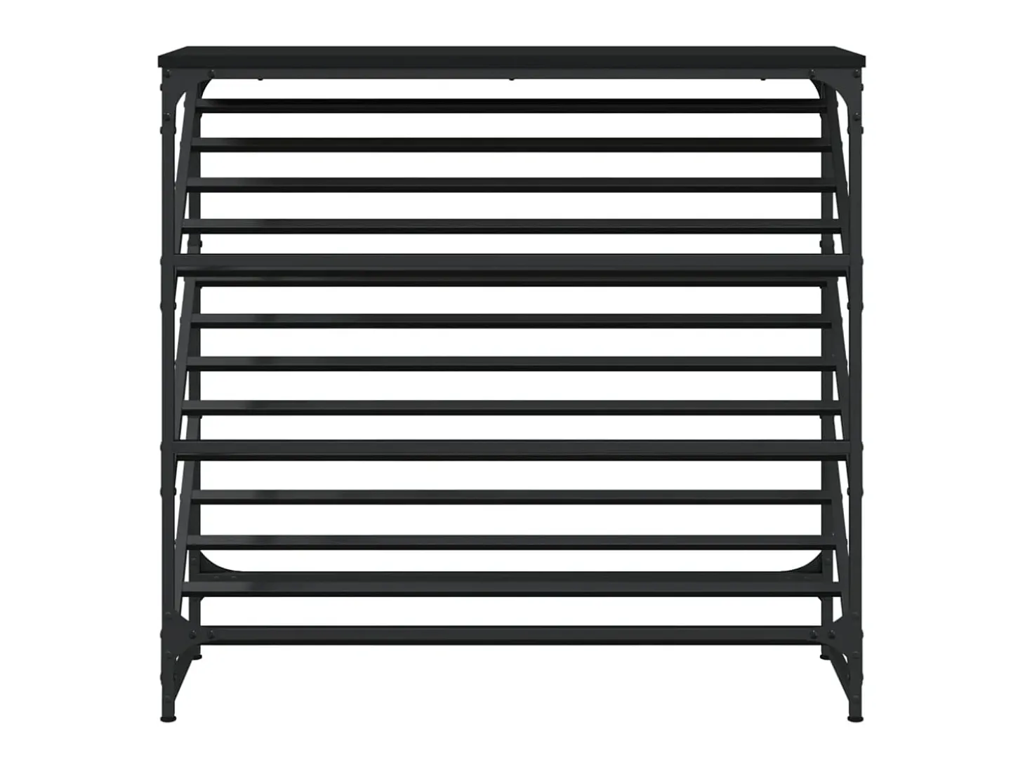Mueble zapatero de madera de ingeniería negro 90x30x85 cm ES951565