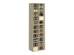 Mueble zapatero de madera contrachapada color roble 54x34x183cm ES100805