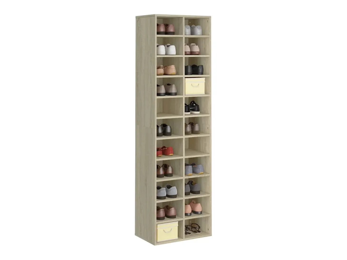 Mueble zapatero de madera contrachapada color roble 54x34x183cm ES100805