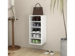 Mueble zapatero de madera contrachapada blanco 31,5x35x70 cm ES448159