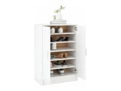 Mueble zapatero de madera contrachapada blanco 60x35x92 cm ES201332