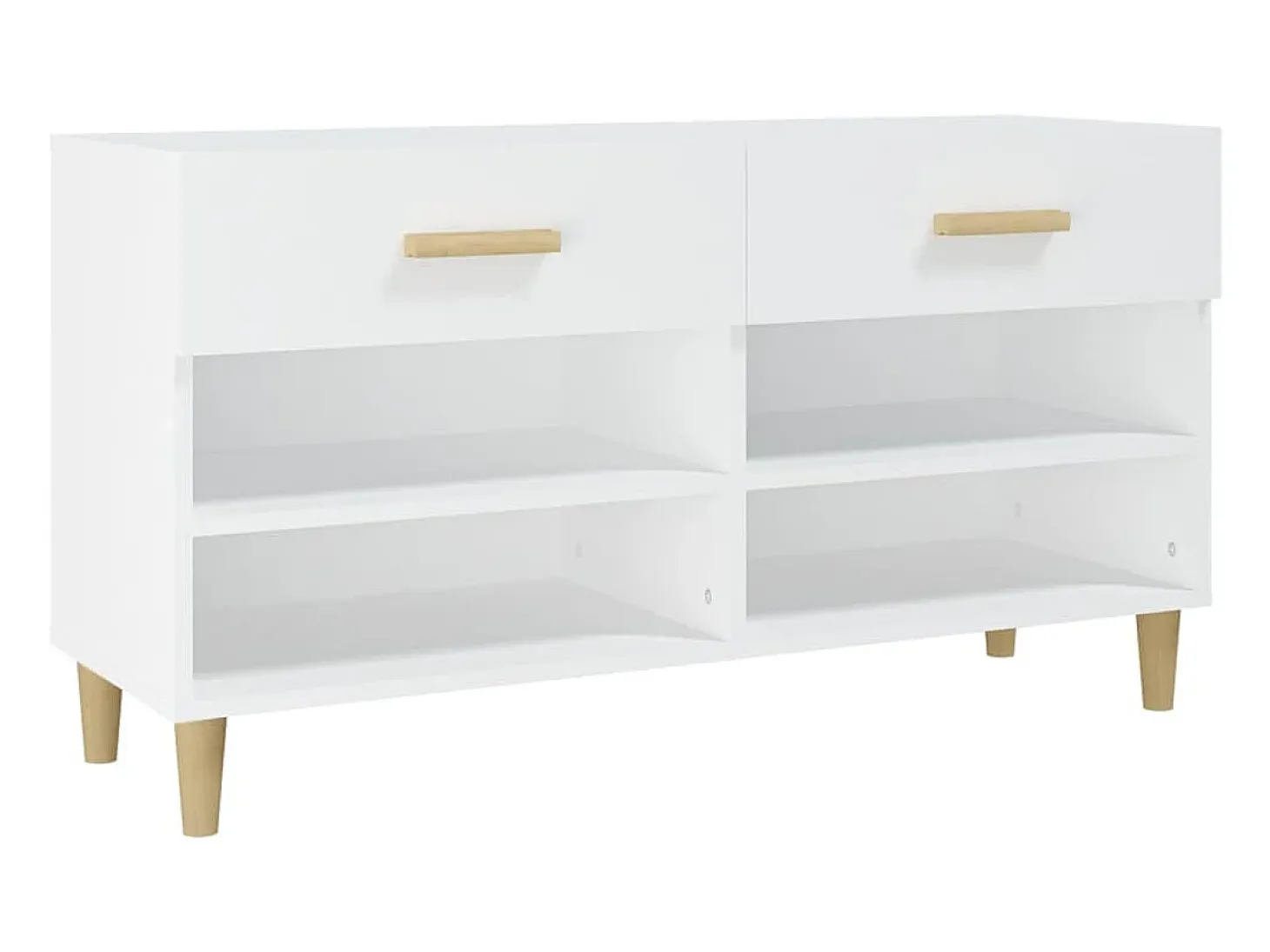 Mueble zapatero de madera contrachapada blanco 102x35x55 cm ES945325