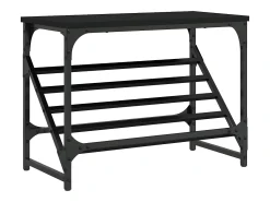 Mueble zapatero de madera de ingeniería negro 60x30x45 cm ES614196