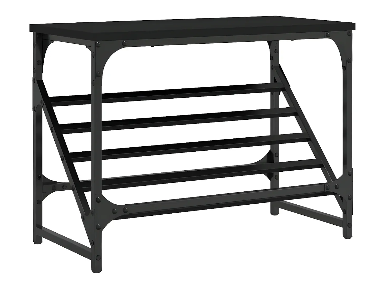 Mueble zapatero de madera de ingeniería negro 60x30x45 cm ES614196
