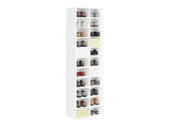 Mueble zapatero de madera contrachapada blanco 54x34x183 cm ES839409