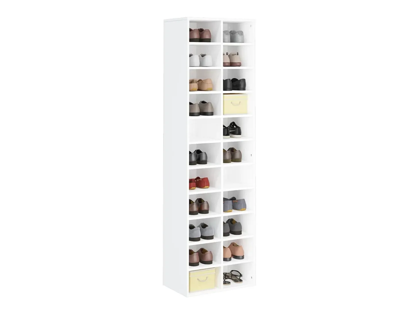 Mueble zapatero de madera contrachapada blanco 54x34x183 cm ES839409