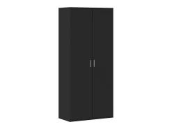 Mueble zapatero de madera contrachapada negro 80x39x178 cm ES467858