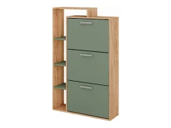 Mueble zapatero goldkraft roble/verde 80x24.2x128.3 orlando