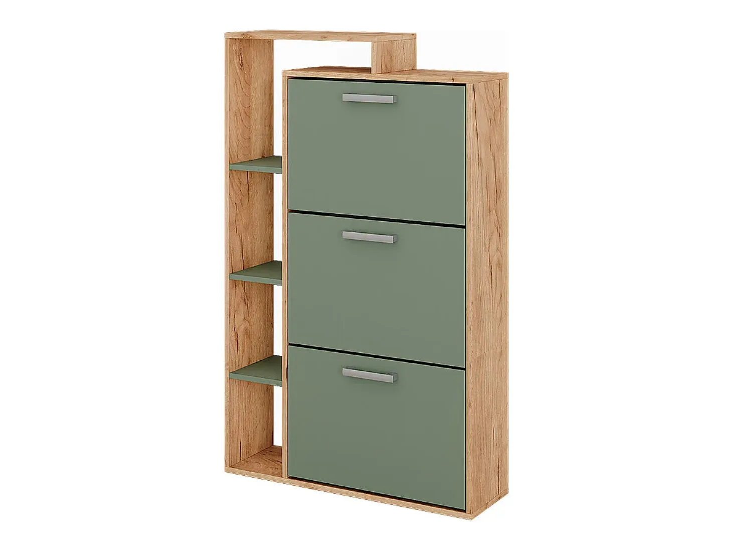 Mueble zapatero goldkraft roble/verde 80x24.2x128.3 orlando