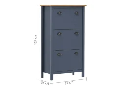 Mueble zapatero Hill madera pino gris 72x35x124 cm ES148690