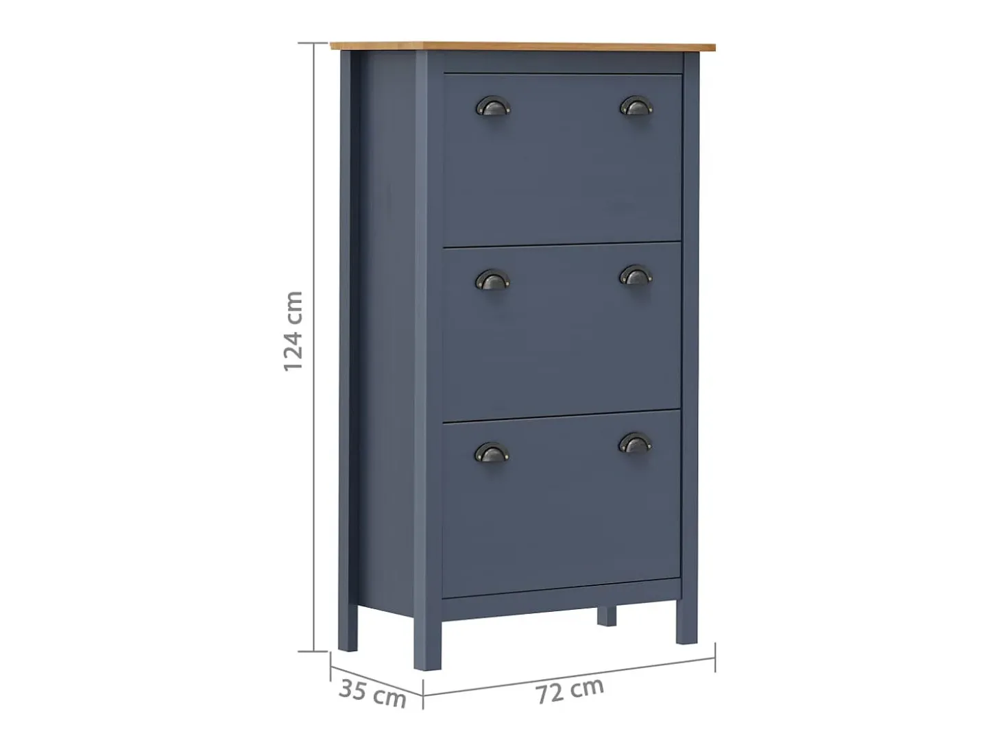 Mueble zapatero Hill madera pino gris 72x35x124 cm ES148690