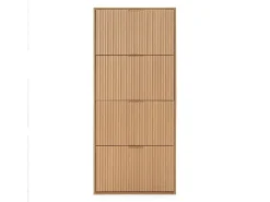 Mueble Zapatero Lluvia 4 Puertas Color Roble, para 24 Pares