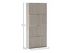 Mueble Zapatero Lluvia 4 Puertas Color Roble, para 24 Pares